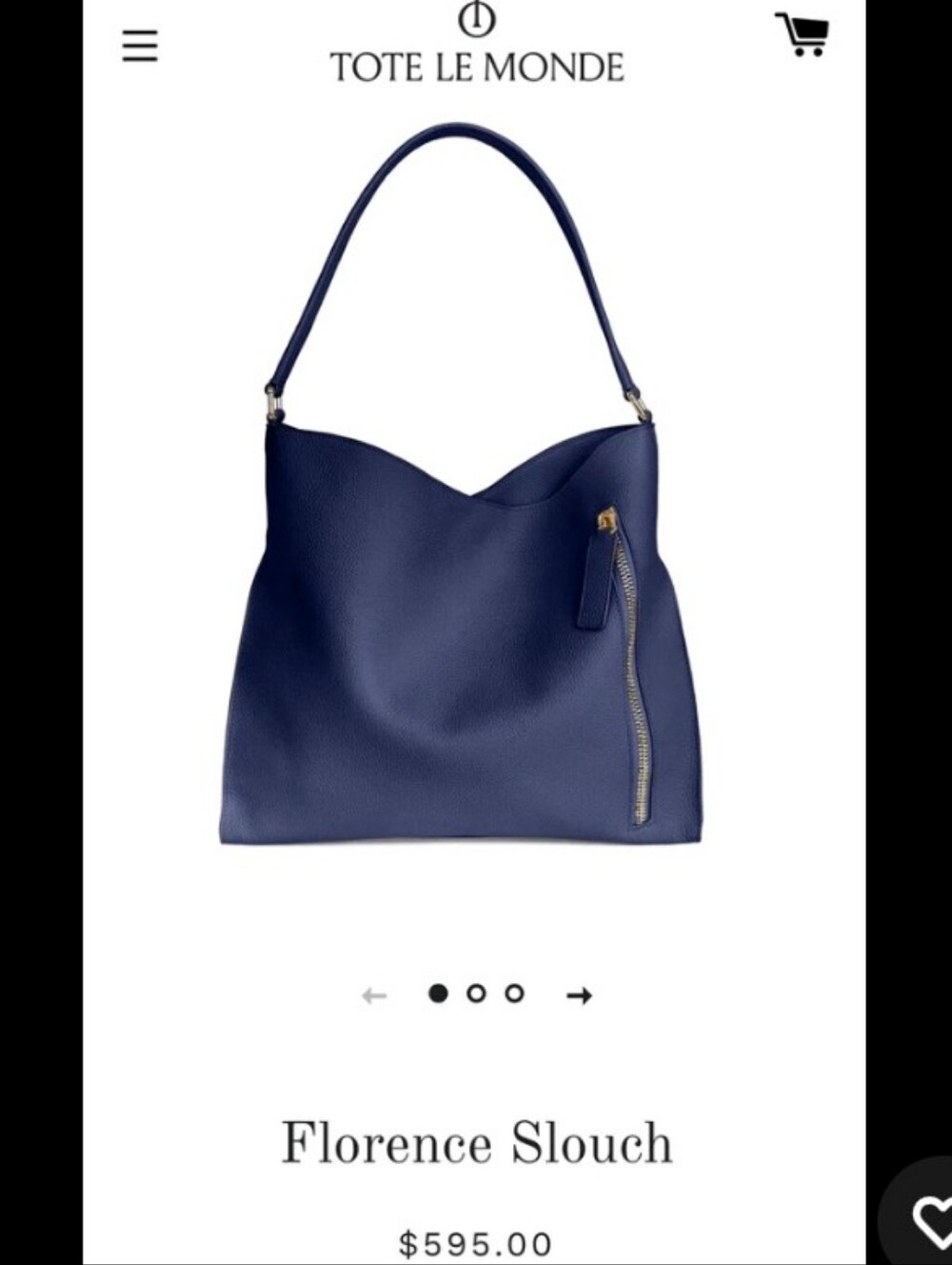 Tote Le Monde Florence Slouch Pebbled Leather Bag - Picture 2 of 15